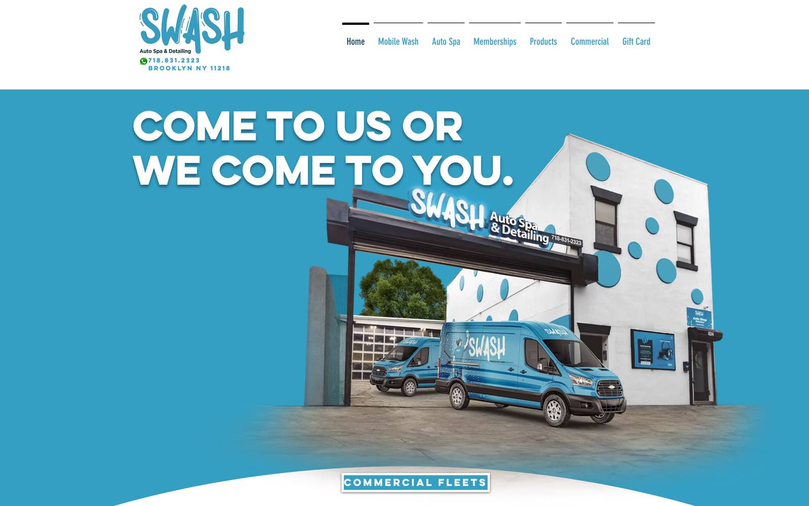 Swash Auto Spa — старый сайт на Wix, до